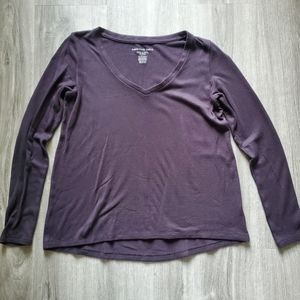 American Eagle Soft & Sexy Plush Long Sleeve Top, Black